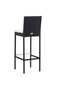 7 Piece Outdoor Bar Set with Cushions Poly Rattan Black - 6