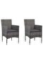 3 Piece Garden Dining Set Grey Poly Rattan and Glass - 6