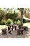 5 Piece Garden Dining Set Solid Wood Fir