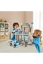 Metro Police Dept Playset | Wooden Two-Level Police Station Toy Playset with Jail Cell, Figures - 4