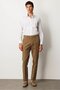 Men's Elastic Waist Side Pocket Cotton Trousers Brown - 3