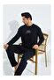Men's Long Sleeve Cycling Embroidered Black Long Sleeve Combed Cotton Fabric Seasonal Pajama Set - 2