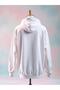 Printed Cotton 3 Thread Oversized White Sweatshirt - 2