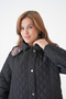 Leopard Printed Li Quilted Women's Coat Plus Size Hooded with Zipper and Snap Fasteners - 3