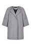 Light Gray Crew Neck Oversized Wool Coat - 2
