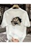 Men's Oversize Cat Printed T-Shirt - 2
