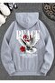 Men's Oversize Dove and Rose Printed Hoodie
