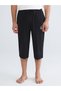 Black Capri Length Men's Pajama Bottoms - 4