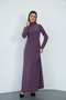 Dora Women's Maxi Length Turtleneck Sandy Dress-Dusty Rose - 8