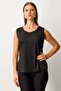 Button Detail on Collar Sleeveless Basic