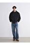 سترة رجالية سوداء مريحة بياقة قميص - 2