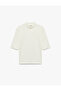 Slim Fit Cotton 3/4 Sleeve Stand Collar T-Shirt - 3