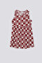 Girl's Crew Neck Pigment Printed Summer Regular Fit Burgundy Dress Rp3293-C-V1 - 4