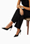Cleo 100 Black Mesh Detailed, Pointed Toe Handmade Luxury Heeled Shoes - 2