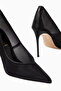 Cleo 100 Black Mesh Detailed, Pointed Toe Handmade Luxury Heeled Shoes - 4
