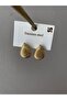 Damla Model Striped Vip Steel Gold Earrings - 3