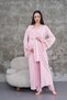 Women's Pink Princess Sleeve Lace Maternity Pajama Set - 3