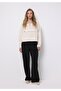 Regular Fit Low Waist Wide Leg Women's Black Trousers - 3
