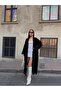Shawl Collar Folded Wide Long Sleeve Self Textured Thick Full Length Knitwear Cardigan Winter Comfortable - 2