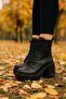 Women's Lace-Up Platform Heeled Boots
