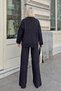 Women's Polo Neck Oversize Sweater-Pants Knit Women's Bottom-Top Set - 4