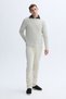 Men's Stone Color Crew Neck Knitwear Sweater
