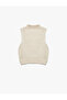 Embroidered Bow Detail Stand Collar Knitwear Tank Top - 2