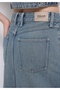 Regular Fit Straight Zippered Women's Blue Skirt - 6