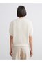 Beige Short Sleeve Button Detailed Women's Knitwear Cardigan - 4