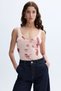 Jacquard Open Neck Sleeveless Sweater