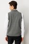 Men's Judge Collar Felt Wool Vest with Chest and Pocket Details Smoked - 5