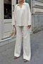 Women's Polo Neck Oversize Sweater-Pants Knit Women's Bottom-Top Set - 4