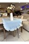 100% Cotton Fishtail Frilled Oval Runner Duck Linen (40X110)