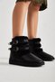 Women's Double Buckle Fur Short Boots - 2