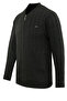 Men's Plus Size Lined Knitwear Dark Gray Coat High Neck Steel Knit Pattern Classic Fit - 5209Tb - 2