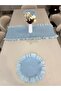 3 Piece Ruffle Set 2 American Table Napkins + 1 Ruffle Runner - 7