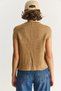 Women's Camel Front Tie Pocket Detailed Knitwear Vest 9042 60283575 - 6