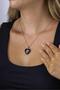 Heart Cut Original Veined Agate Natural Stone Women's Necklace with Steel Chain - 2