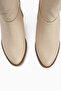 Sahara Genuine Leather Beige Bellows Zippered Women's Boots - 6