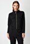 Pockets Detailed Stand Collar Sweatshirt Top