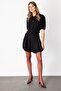 Flounced Mini Knitwear Skirt