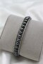 Steel Lock Hematite Natural Stone and Steel Rope Braided Men's Bracelet - 2