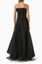 Crystal Embroidered Black Dress, with Corset and Flared Skirt Detail - 3