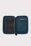 Chain Genuine Leather Unisex Petrol Blue Card Holder Wallet - 4