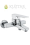 Chrome Square On/Off Bathroom Faucet 100% Brass 2 Years Warranty