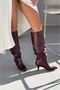 Sollet Burgundy Thin Heeled Daily Women's Boots