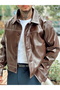Retro Leather Jacket Brown - 3