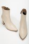 Women's Short Side Zipper Heeled Beige Shoes