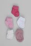 Organic Baby Girl Socks Made of Cotton Yarn, Pack of 5