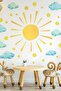 Sun and Clouds Wall Sticker Set - Kids Room Nursery Playroom Bedroom Decor Set